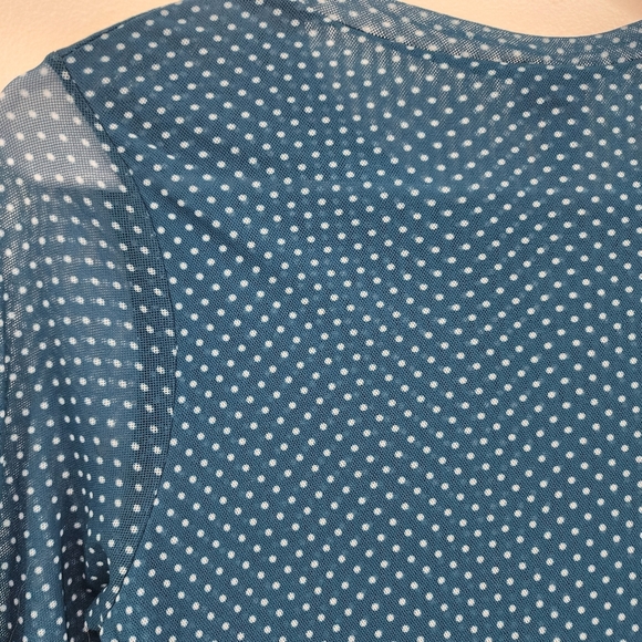 Sweet Pea Women's 100% Nylon Mesh Swiss Dots Y2K Fitted Top - L - Picture 6 of 8